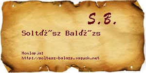 Soltész Balázs névjegykártya
